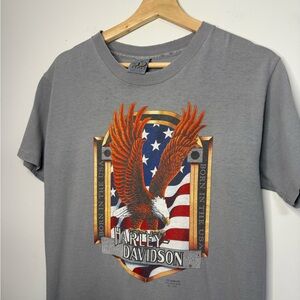 3D Emblem Harley Davidson Perth Ontario Eagle Vintage Motorcycle T-shirt